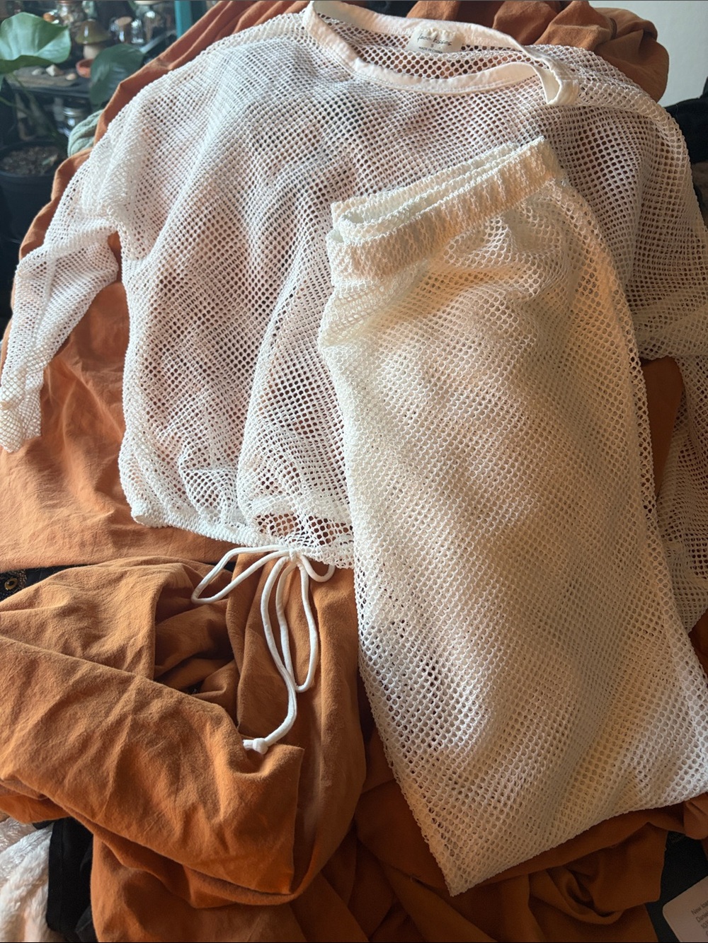White bathing suit cover